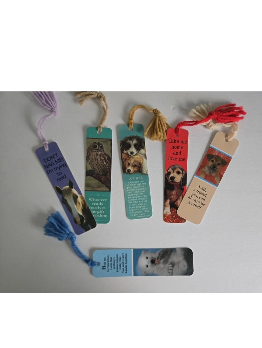 Bookmark Vintage Lot Animals Dog Owl Horse 1980s